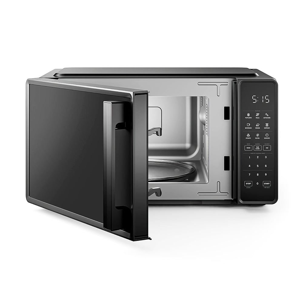 Small Space Countertop Microwave, 700W, Modern Black Design