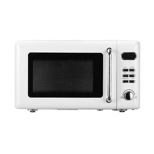 0.7 Cu Ft Retro White Countertop Microwave Oven 700W