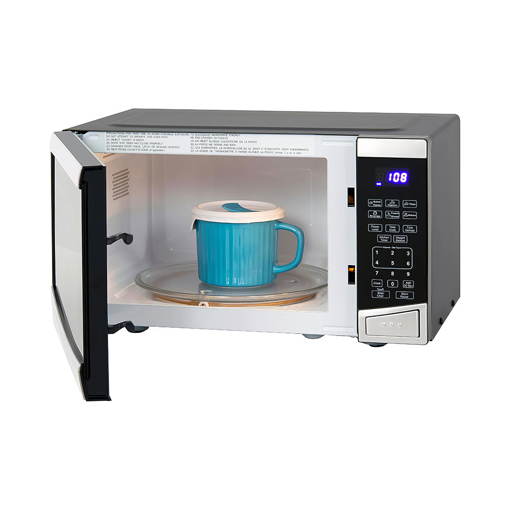 0.9 Cu Ft 900W Compact Microwave Oven with 10 Power Levels & Presets